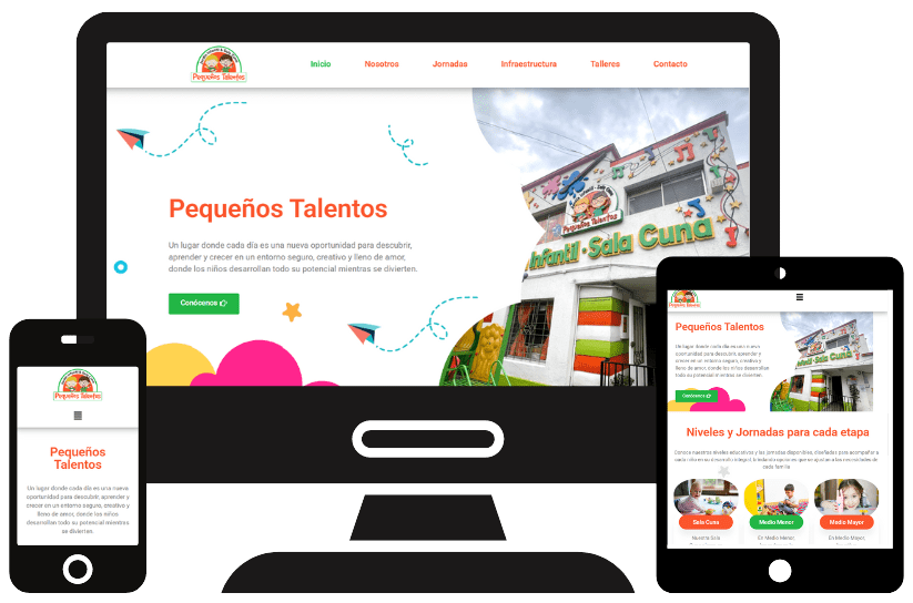 Pagina pequenostalentos.cl diseñada por hacemostupaginaweb.cl